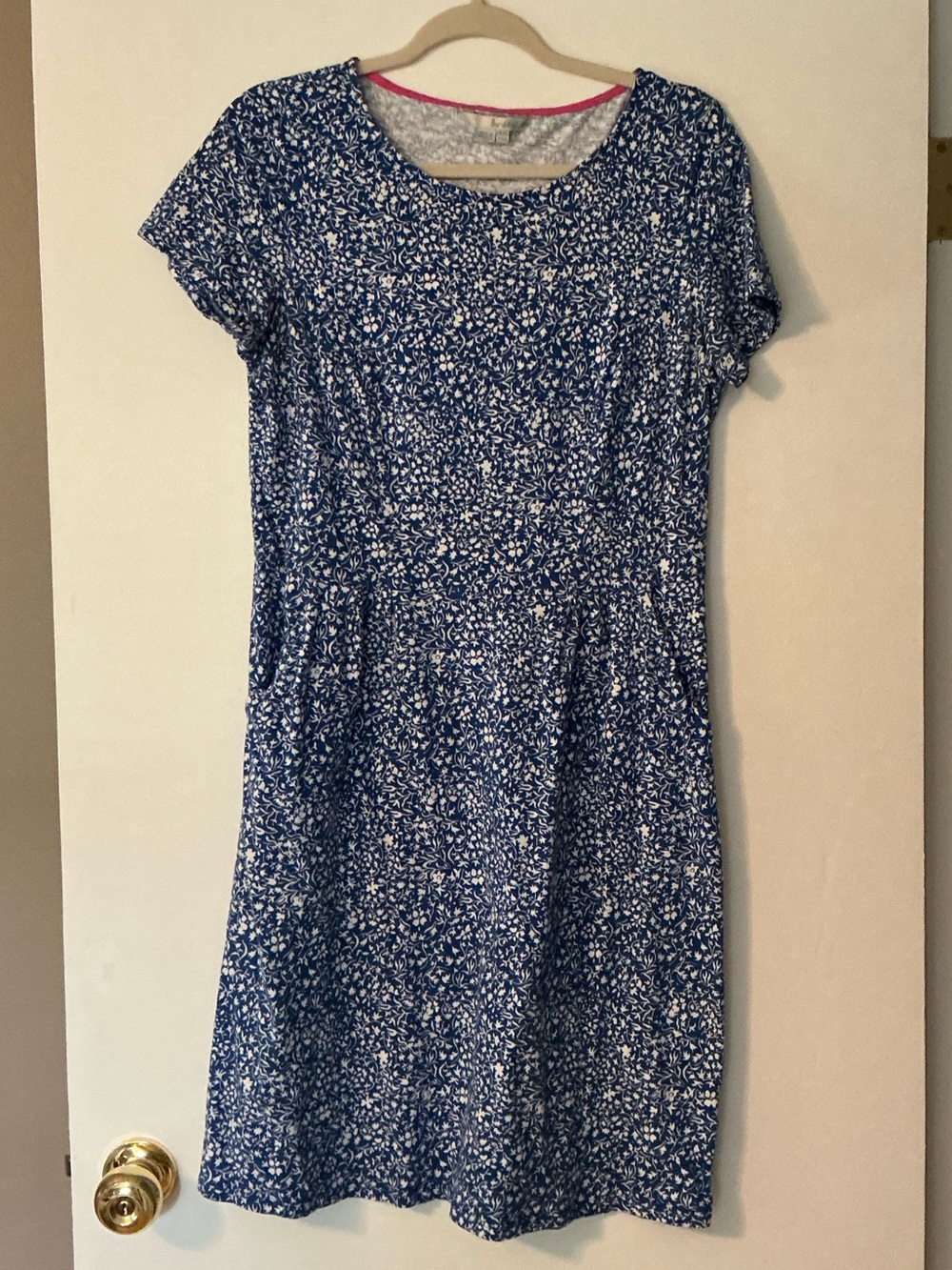 Boden US 14R Blue White Floral Cotton Phoebe Dress Fit & Flare